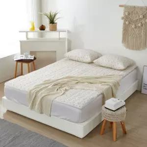 부드러운 미끄럼방지 온수매트커버 들꽃 패턴 침대 매트커버