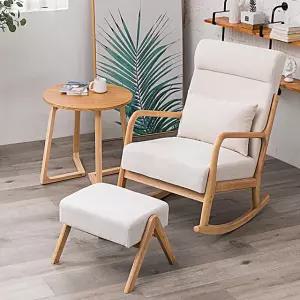 북유럽 실내 거실 편안한 패브릭 인테리어 흔들의자 암체어 릴렉스 체어
