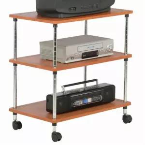 국산 3단 업소 TV 이동 다이 선반 조립앵글 우드 랙 수납선반 원목수납장 우드선반 렉