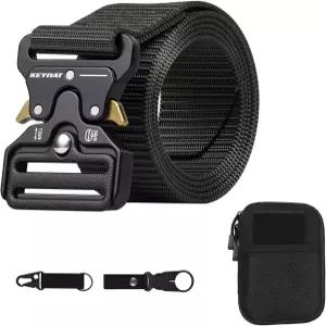 키낫 전술 벨트 남성용 군용 몰 파우치가 있는 니켈 프리 남성 키 홀더 및 물병 클립