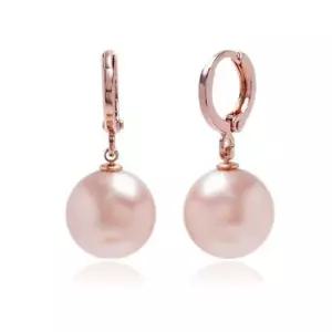 E476 12mm 피치 진주 로즈골드 원터치 귀걸이 여자귀걸이 귀걸이추천 학생귀걸이 모임 여자선물
