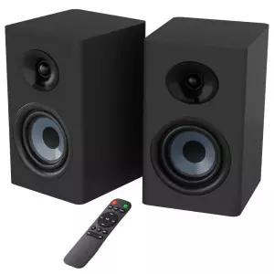 SAUNGYU 100W 앰프내장형 4인치 모니터 컴퓨터스피커 BK4020D 2채널 블루투스 액티브 북쉘프 타입