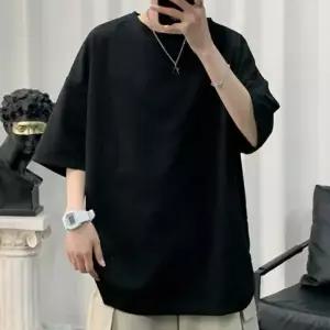 남성 오버핏 무지티셔츠 옆트임 캐주얼반팔