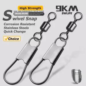 핀도래 인터록 스냅 9KM 낚시 회전 50~200개 롤링 커넥터 태클