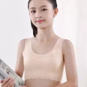 여아 학생 스포츠 브라탑 심리스 주니어 베이직 언더웨어 청소년용