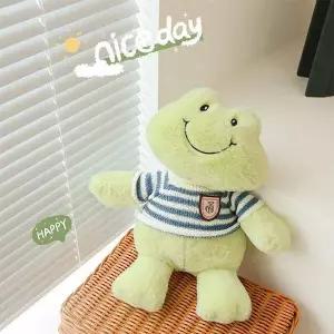 귀여운 VWK299U4 개구리 스마일 애착 인형 동물 안고자는 쿠션