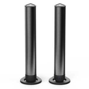 서브우퍼 4개가 장착된 블루투스 타워 스피커, 강력한 베이스 및 듀얼 드라이버가 하이파이 플로어 스탠딩 홈 타입 C 충전기