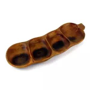 마른안주접시 025YJZ85 4절 소스접시 완두콩 우드플레이팅접시