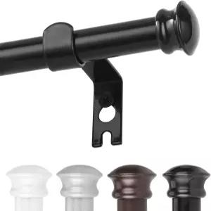 창문용 코크라타 블랙 커튼봉 30~45인치 브래킷 장식용 5/8인치 직경 단일 창 세트 방 칸막이 침실 거실