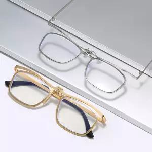 위로 올리는 안경테 플립업 반무테 젖히는 프레임 티타늄 노안 사각 경량 일제 일본