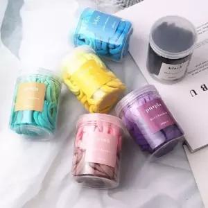 가디언블루) 마카롱 머리끈 50개한묶음) 머리고무줄 유치원생일선물 마카롱헤어끈