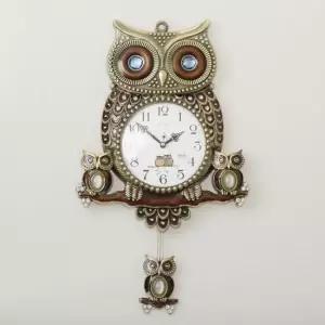 퍼블릭아트 트헤즈 부엉이 추 벽시계 추시계 아날로그시계 부엉이시계 부엉이소품