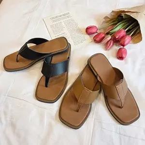 여성 기본 스퀘어 쪼리슬리퍼 데일리 사무실 여름신발-WFIQNN3