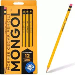몽골 클래식 향나무 2 연필 u2013 미리 연마된 유럽 흑연 코어 미국 재배 시더 얼룩 없는 지우개 무독성