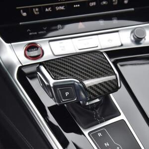 아우디 호환 기어 시프트 노브호환  리얼 카본 파이버  커버 A6 C8 A7 A8 Q7 Q8 S6 S7 RSQ8 장식 악세사리