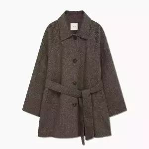 [매장 정품]  리스트 울 래글런 핸드메이드 하프 코트