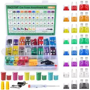 304Pc 자동차 퓨즈 구색 키트에는 트럭 및 SUV 보트용 풀러가 있는 표준 소형 미니 사이즈 자동차용 로우