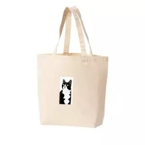 에코백 토트백 고양이 CAT 고양이 얼굴 노란눈 흰색과 검은색 그림 다양한 사이즈