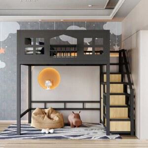 철제 벙커침대 학생 이층침대 프레임 침대 복층 벙커 이층