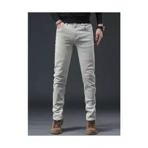 남자 데일리 바지 배기핏 홍콩 프리미엄 럭셔리 가을 겨울 순면 9부 청 스판 스키니진 M스포4