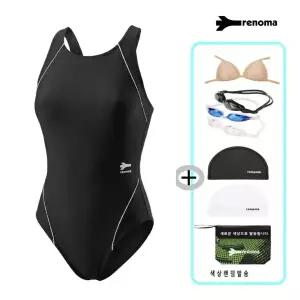 [롯데백화점]레노마 여성 실내 파이핑 라인 U백 미들컷 원피스수영복 5종세트 LS2G802