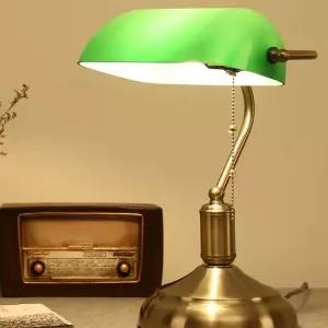 엔틱 빈티지 레트로 조명 스탠드 초록색 책상 램프 뱅커스 등 라이트 뱅커