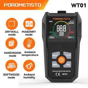 WT01 핀리스 디지털 목재 수분 측정기 유도 감지기 콘크리트 시멘트 벽돌 휴대용