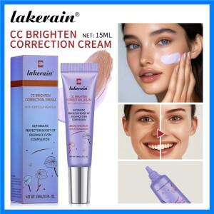 Lakerain CC 교정 크림 브라이트 워터 젤 레드 교정 3 기능 커버 잡티 CC 크림 여성 페이스 베이스 메이크
