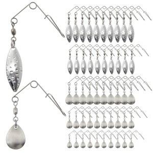 가니 낚시 스피너베이트 매끄러운 스푼 키트 스피너 블레이드 리그, 윌로우와 티어드롭으로 미끼 교체