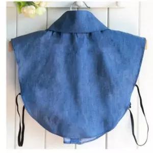 다크블루 레이어드 인조 칼라 넥 커버 케이프 이너카라 셔츠레이어드 이너셔츠