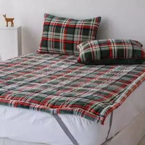 [골드스마일]두꺼운 밀크 극세사 패드 밴딩 체크 침대 패드 겨울 따뜻한