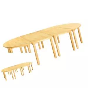 2WC 안전 무늬 열린 유치 책상 원목다리530MM 어린이미술책상 어린이집가구 유치원교구장