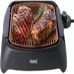 쿠랑 무연 실내 전기 그릴 구리 논스틱 코팅 초대형 및 조절 가능한 온도 바비큐 테이블 상판