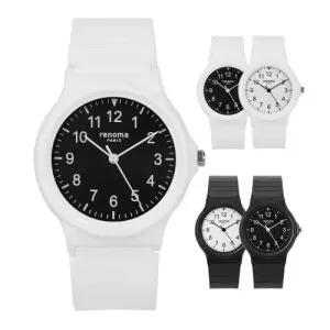 renoma 레노마 학생 수능 시험 저소음 아날로그 우레탄 러버시계 RE6000