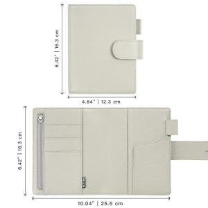 Moterm A6 사이즈 엘리트 플래너 커버, 스타일로지 노트북용, 대형 포켓 오거나이저 없는 진짜 가죽 저널