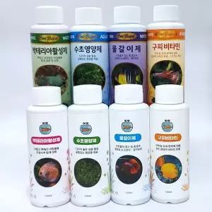 [국제프리츠]어밥 국제프리츠 4종 8개 물갈이제 박테리아활성제 수초영양제 구피비타민 각 120ML