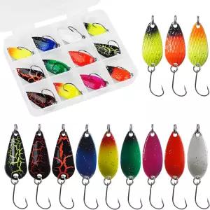 송어 낚시 스푼 미끼 세트 싱글 후크 경금속 미니 지그 퍼치 샤르 크레이피