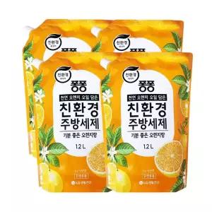 퐁퐁 친환경 주방세제 오렌지 1.2L x 4개