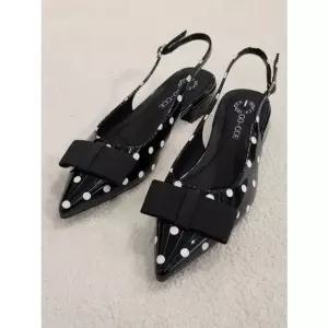 [갤러리아] [센터시티] 고세 리본 쁘띠 도트 슬링백 샌들 OZO6S025 블랙