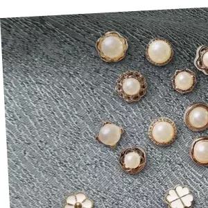 레이디 브로치 10p 포인트 단추 큐빅 진주 노출방지 펄