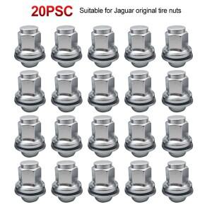 재규어 호환 XJ XK XF S X 타입 C2C35294 차량용 실버 메탈 액세서리 철제 휠 러그 너트 20개 교체