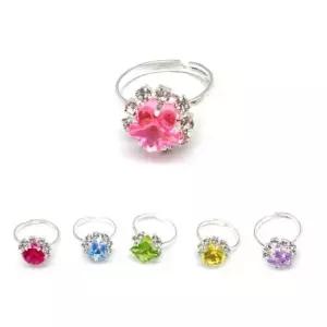 아동집게핀 큐빅 반지 블링블링 어린이 유아 보석 1개