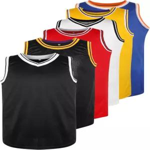 파티용 블랭크 농구 저지 90S 힙합 의류 남자 플레인 메시 운동 연습 스포츠 셔츠 S-3XL (중형
