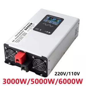 인버터 순수 사인파 3000W 5000W 6000W DC 12V 24V 48V 60V 7V AC 110V 220V 변환기 RV 차량용 솔라광 인버