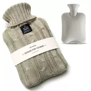 핫팩물주머니 니트 보온 물주머니 그린 허리 배 찜질 캠핑 학교