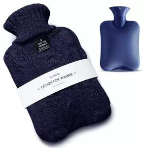 핫팩물주머니 니트 보온 물주머니 네이비 허리 배 찜질 캠핑 학교