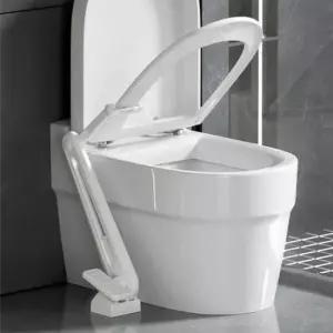 변기뚜껑 화장실 발 페달 자동 변기 위생 손잡이 커버 페달식