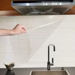 주방 투명 시트지 60x 300cm 싱크대 타일시트지 오염 방지 벽지 주방벽