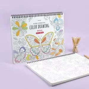 색칠 핑크풋 스프링 힐링 컬러드로잉 쉬운버전 컬러링북