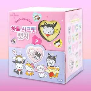 산리오 산리오캐릭터즈 하트 시크릿 뱃지 랜덤 핀버튼 세트 30개입